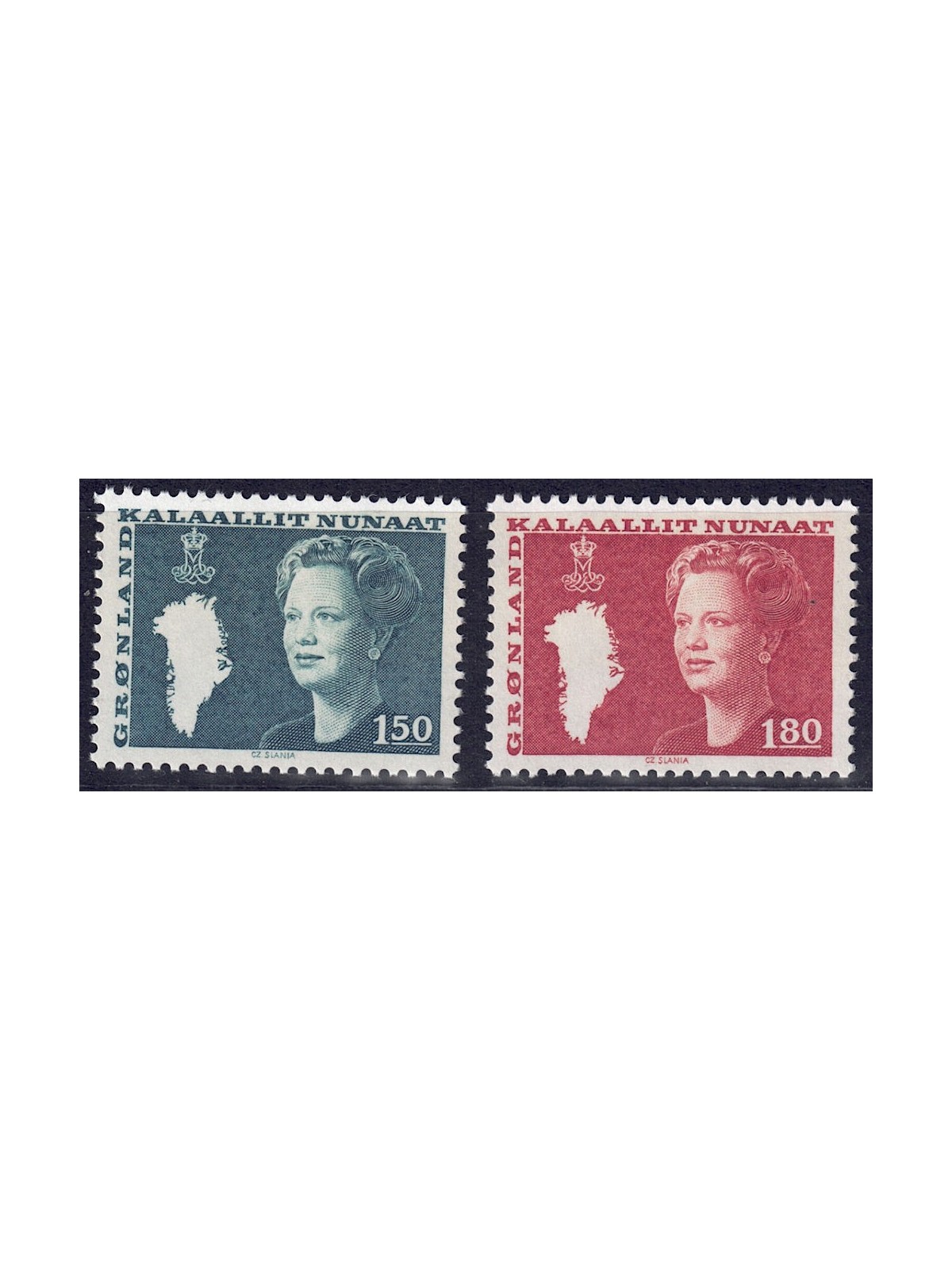 GREENLAND 1982 Effigy of Queen Margareta II 2v MNH**