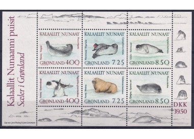 GREENLAND 1991 Marine fauna (seals) s/s MNH**