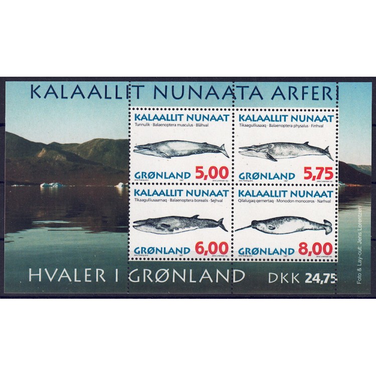 GROENLANDIA 1997 Fauna marina (balene groenlandesi) BF MNH**