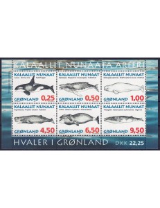 GROENLANDIA 1996 Fauna marina (balene groenlandesi) BF MNH**