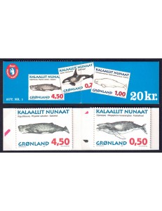 GREENLAND 1996 Marine fauna (greenland whales) booklet MNH**