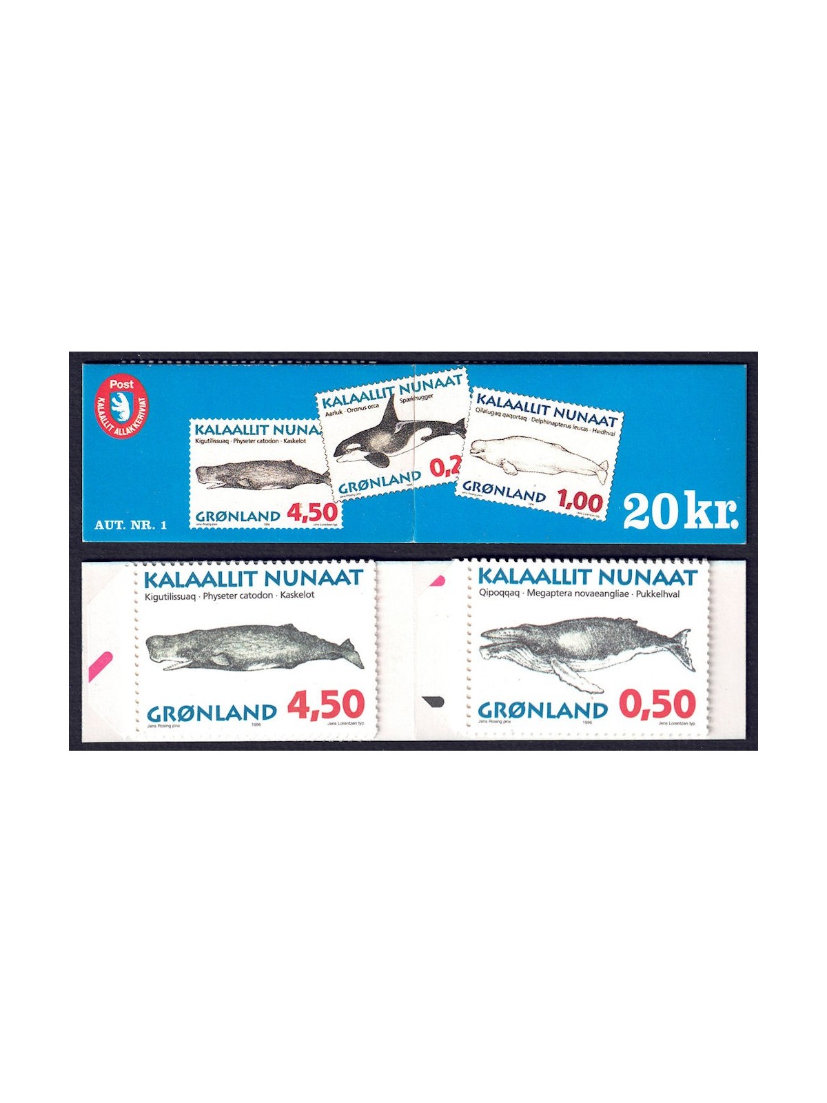 GROENLANDIA 1996 Fauna marina (balene groenlandesi) LB MNH**