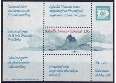 GREENLAND 1987 Philatelic Exhibition (mountains) s/s MNH**