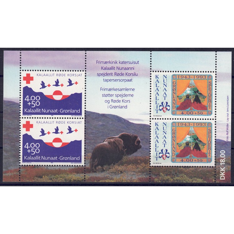 GROENLANDIA 1993 Croce Rossa BF MNH**