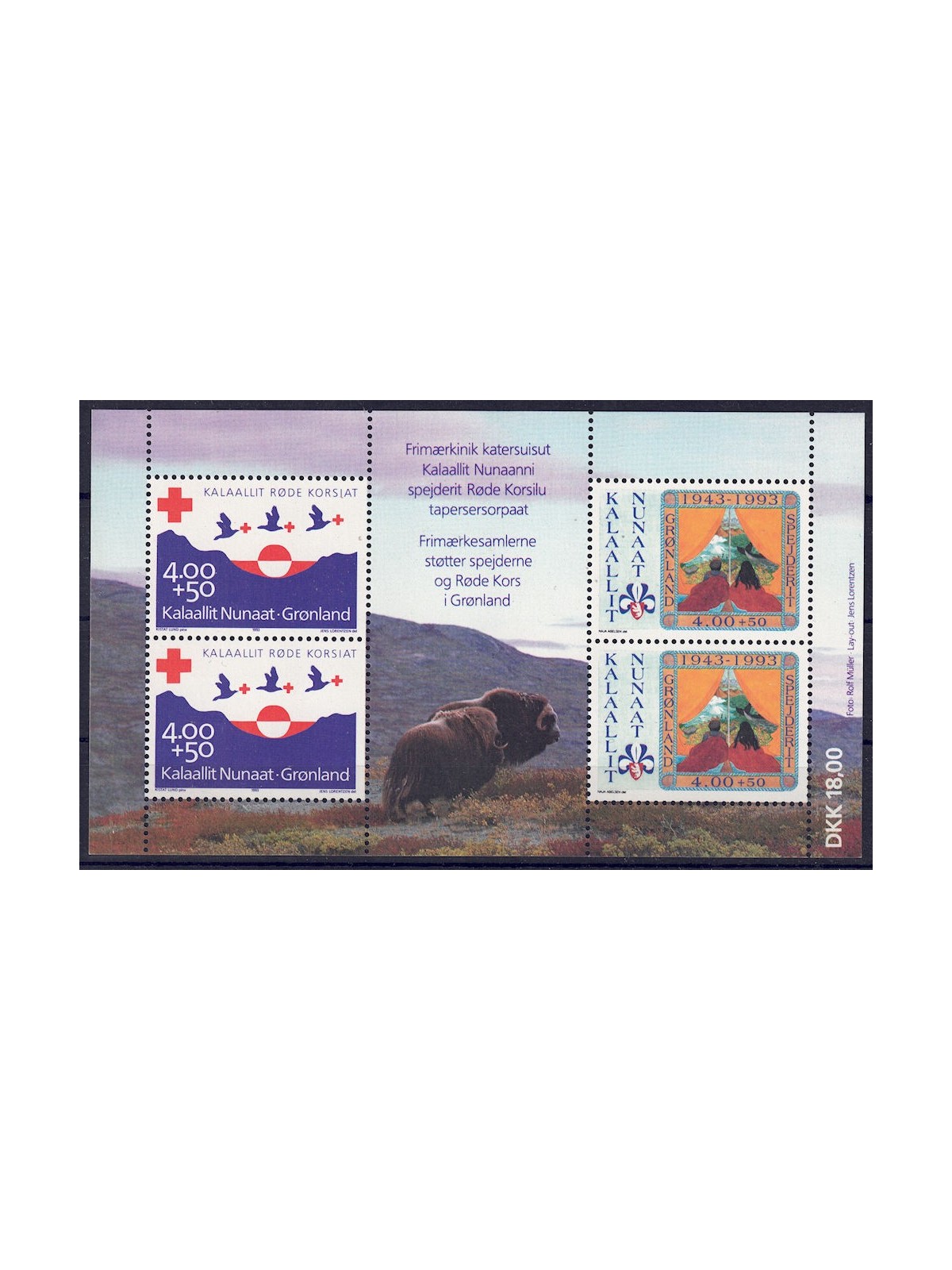 GREENLAND 1993 Red Cross s/s MNH**
