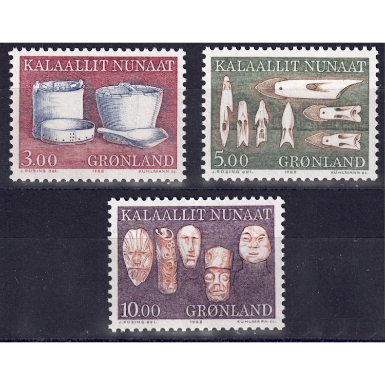 GROENLANDIA 1988 Artigianato locale 3v MNH**