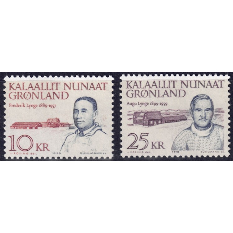 GREENLAND 1990 Political figures 2v MNH**