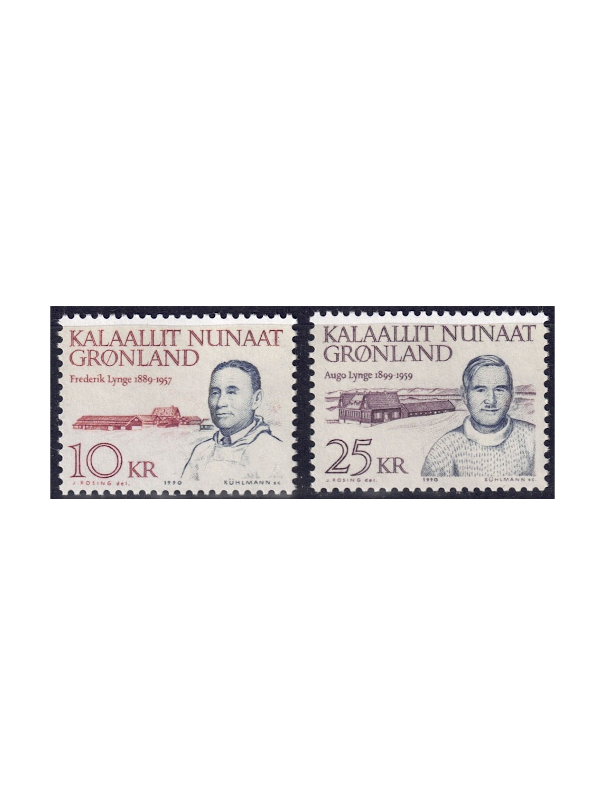 GREENLAND 1990 Political figures 2v MNH**
