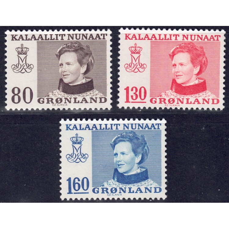 GROENLANDIA 1979 Effigie della Regina Margareta II 3v MNH**