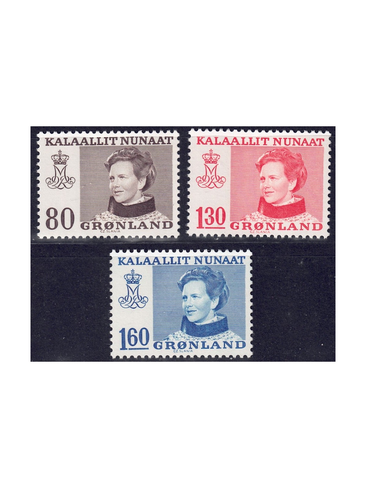 GROENLANDIA 1979 Effigie della Regina Margareta II 3v MNH**