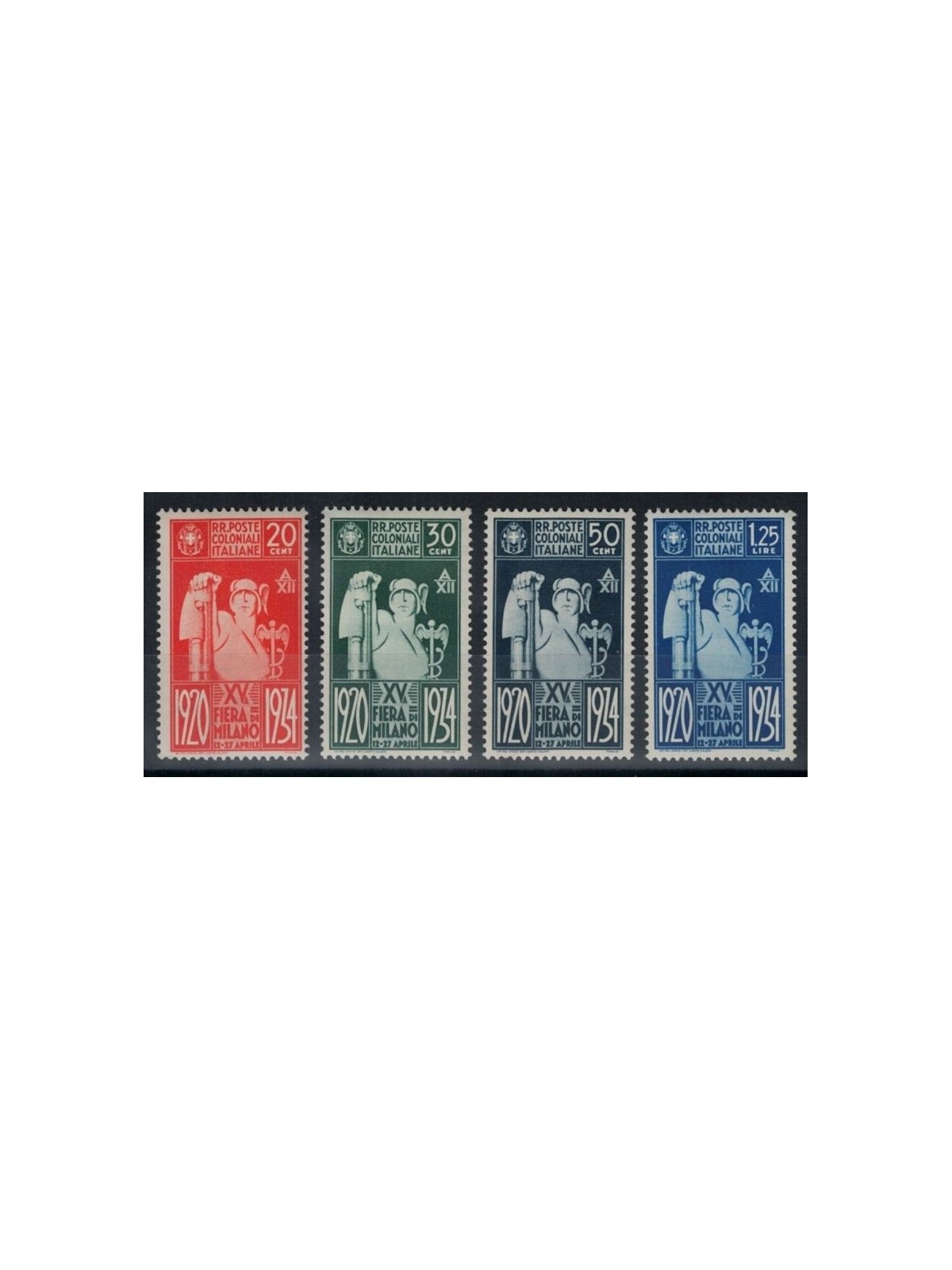COLONIE EMISSIONI GENERALI 1934 Fiera di Milano 4v MH*