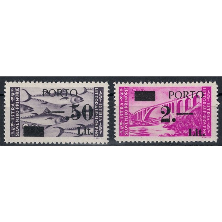 ISTRIA - SLOVENIAN COAST 1946 Postage Due Tag I 2v MNH**