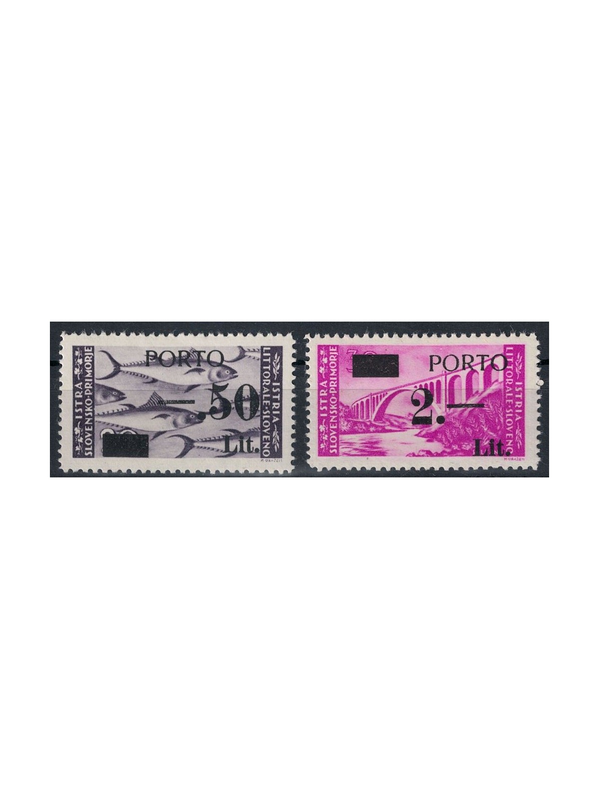 ISTRIA - SLOVENIAN COAST 1946 Postage Due Tag I 2v MNH**