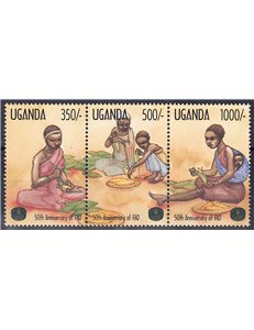 UGANDA 1995 Anniversario FAO 3v MNH**