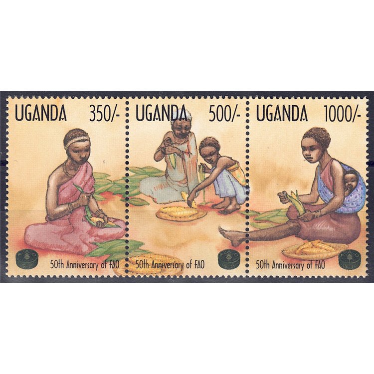 UGANDA 1995 Anniversary FAO 3v MNH**