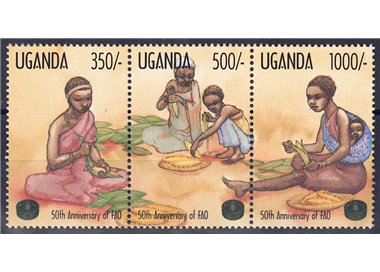 UGANDA 1995 Anniversary FAO 3v MNH**