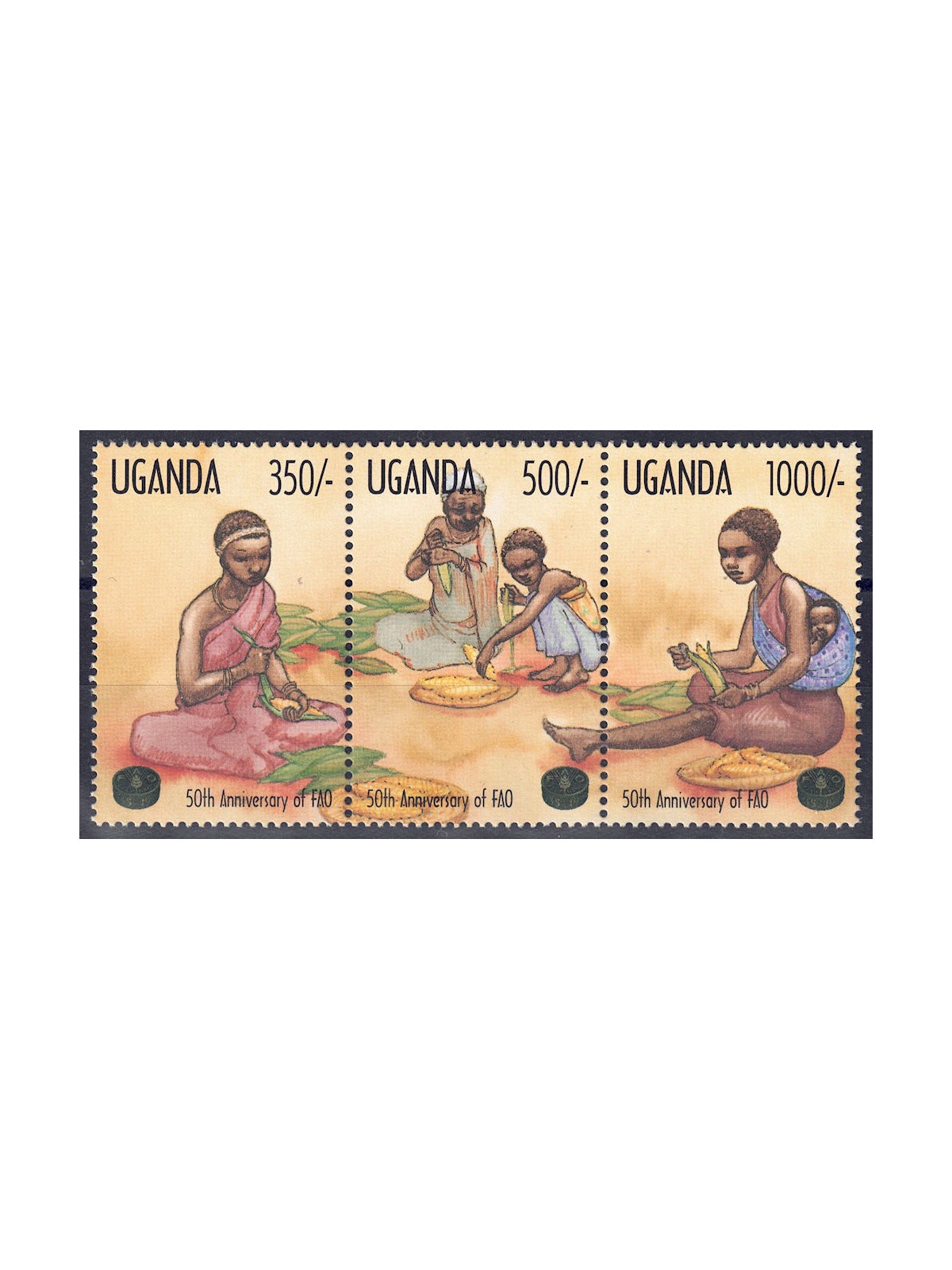 UGANDA 1995 Anniversary FAO 3v MNH**
