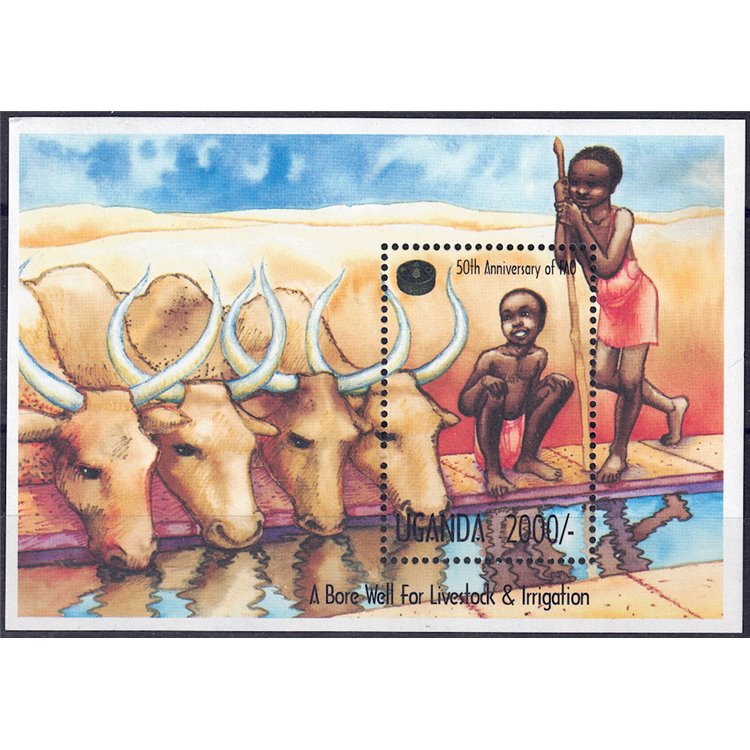 UGANDA 1995 Anniversary FAO s/s MNH**