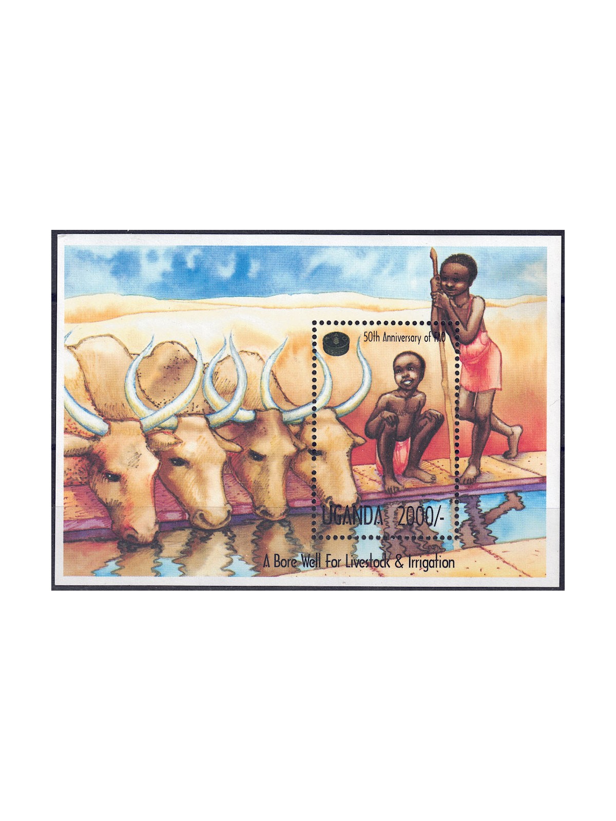 UGANDA 1995 Anniversary FAO s/s MNH**