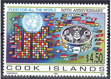 ISOLE COOK 1995 Anniversario FAO MNH**