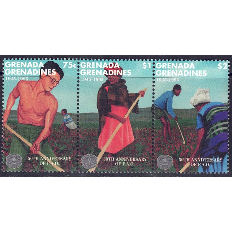 GRENADA GRENADINES 1995 Anniversary FAO 3v MNH**