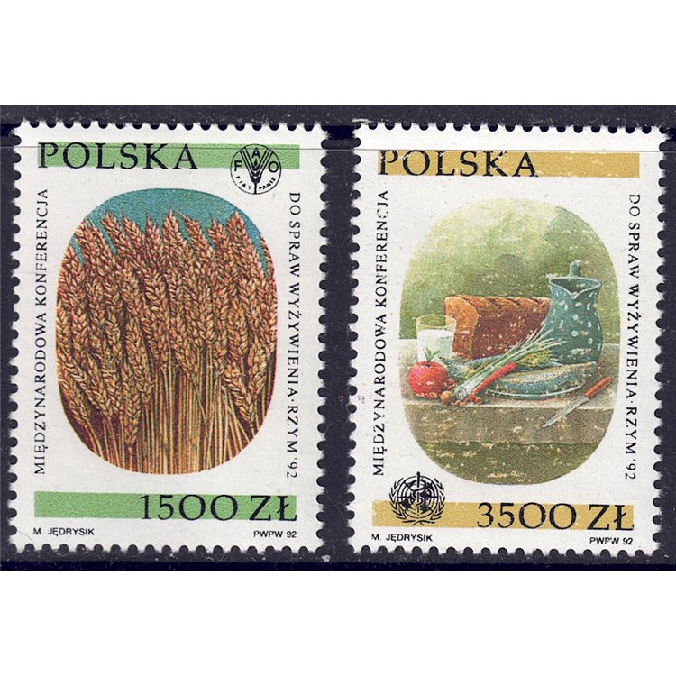POLAND 1992 FAO Conference 2v MNH**