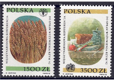 POLONIA 1992 Conferenza della FAO 2v MNH**