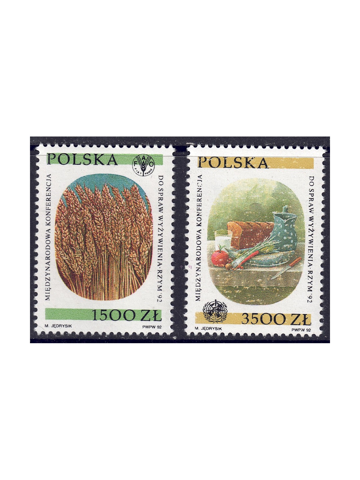 POLONIA 1992 Conferenza della FAO 2v MNH**