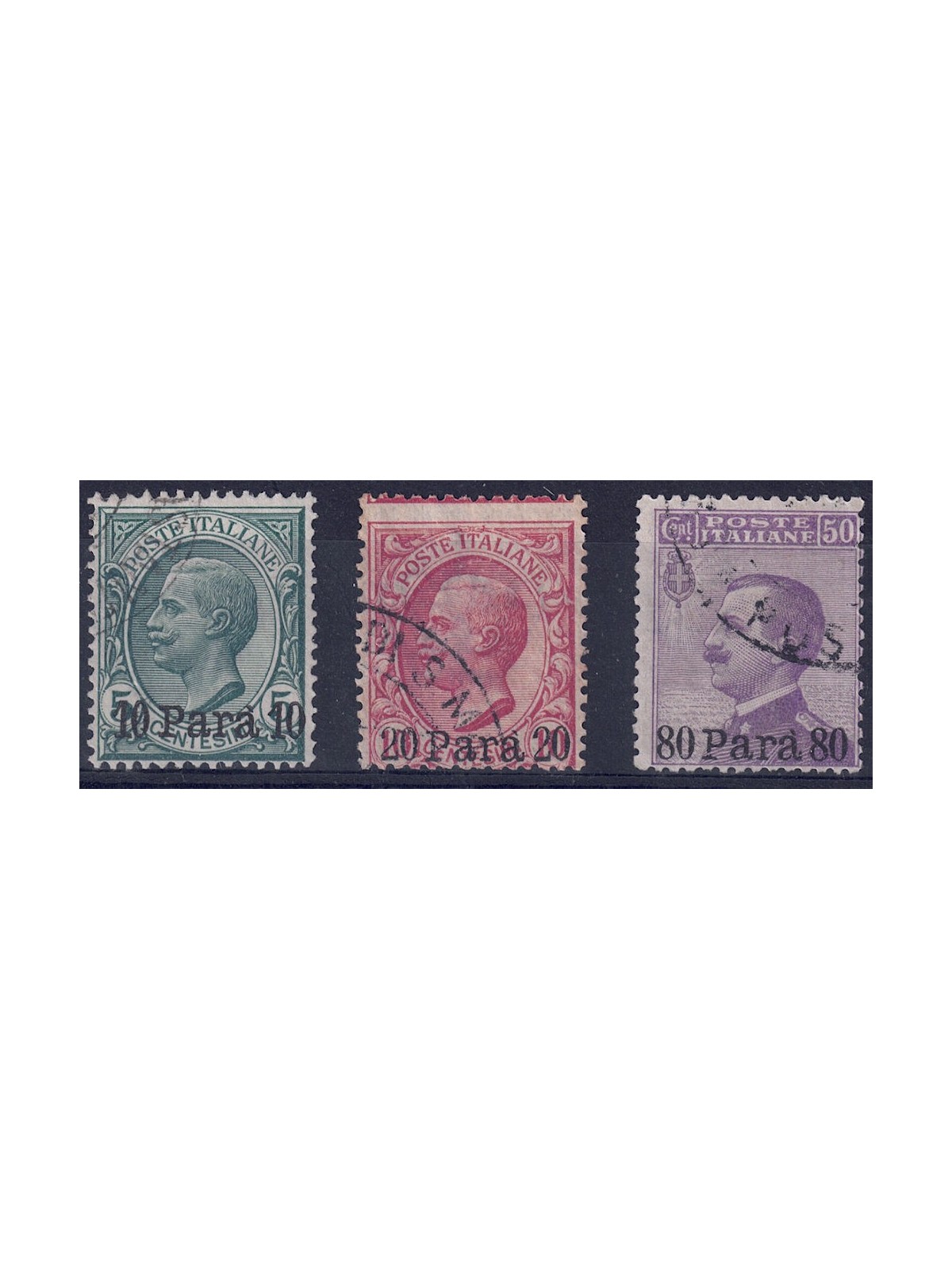 LEVANTE (ALBANIA) 1907-09 Ordinary series (without ALBANIA) 3v us