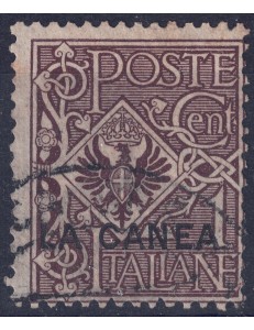 CRETA (LA CANEA) 1906 Serie ordinaria (1c bruno) us