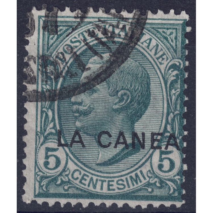 CRETA (LA CANEA) 1907-12 Serie ordinaria (5c verde) us
