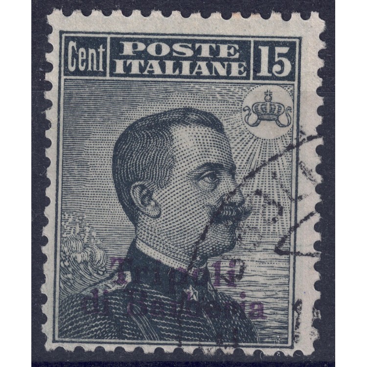 LEVANTE (TRIPOLI DI BARBERIA) 1909 Effigy 15c grey black us