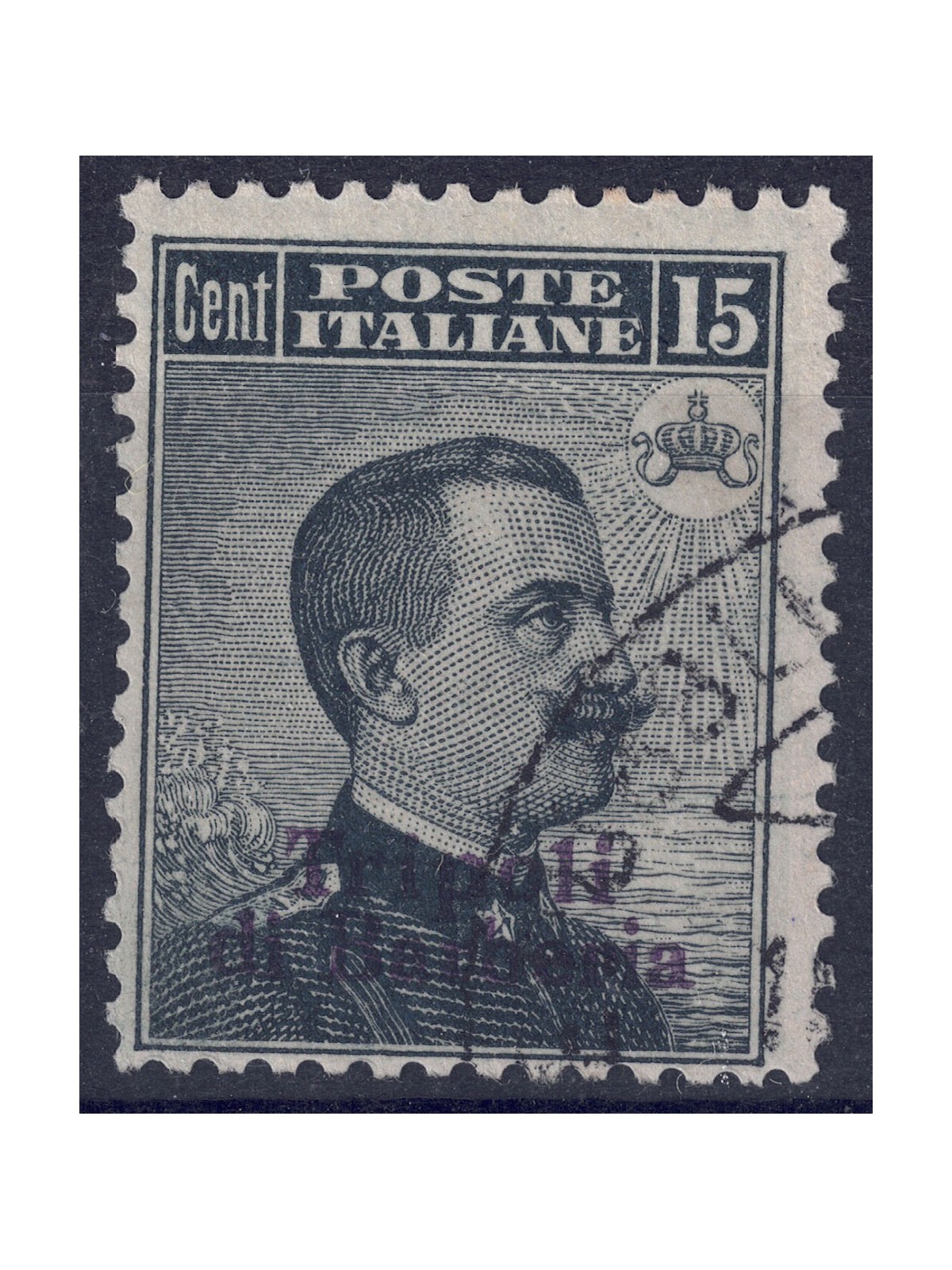 LEVANTE (TRIPOLI DI BARBERIA) 1909 Effigy 15c grey black us