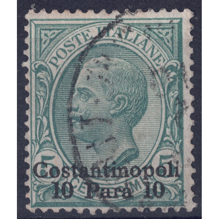 LEVANT (CONSTANTINOPLE) 1909-11 Effigy 10 para su 5c verde us