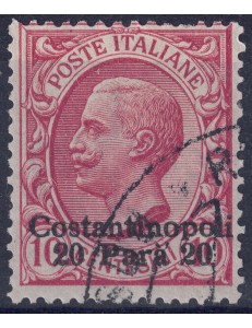 LEVANT (CONSTANTINOPLE) 1909-11 Effigy 20 para su 10c rosa us