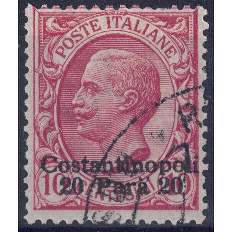 LEVANT (CONSTANTINOPLE) 1909-11 Effigy 20 para su 10c rosa us