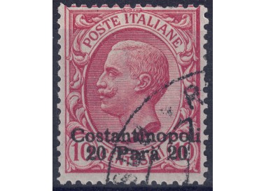 LEVANT (CONSTANTINOPLE) 1909-11 Effigy 20 para su 10c rosa us