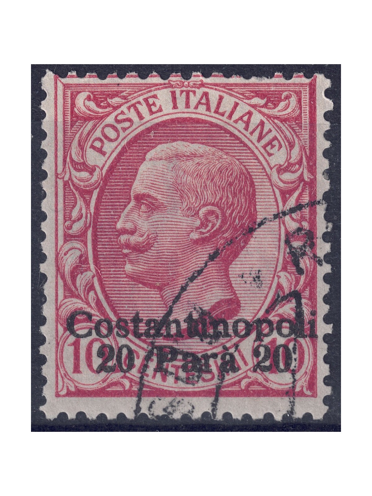 LEVANTE (COSTANTINOPOLI) 1909-11 Effigie 20 para su 10c rosa us