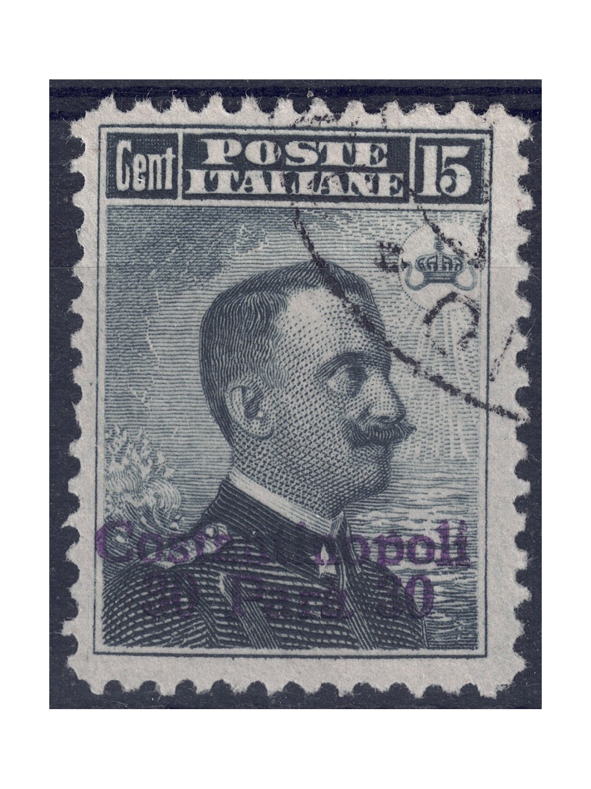 LEVANTE (CONSTANTINOPLE) 1909-11 Effigy 30 para su 15c ardesia us