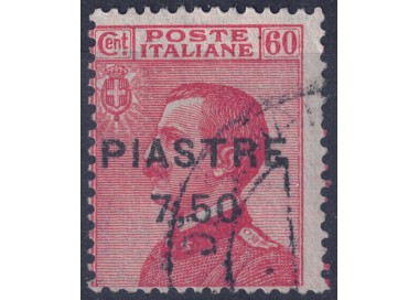 LEVANTE (COSTANTINOPOLI) 1922 Effigie 7,50 piastre su 60c rosso us
