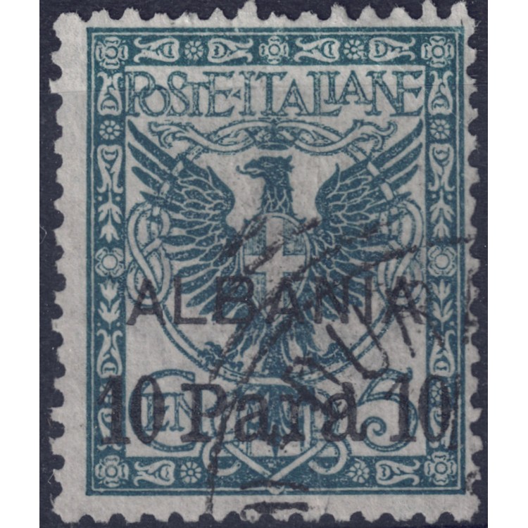 LEVANTE (ALBANIA) 1902 Ordinary series 10p on 5c green (with ALBANIA) us