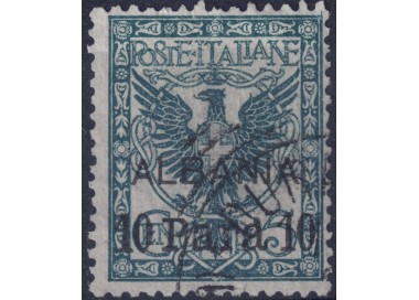 LEVANTE (ALBANIA) 1902 Ordinary series 10p on 5c green (with ALBANIA) us