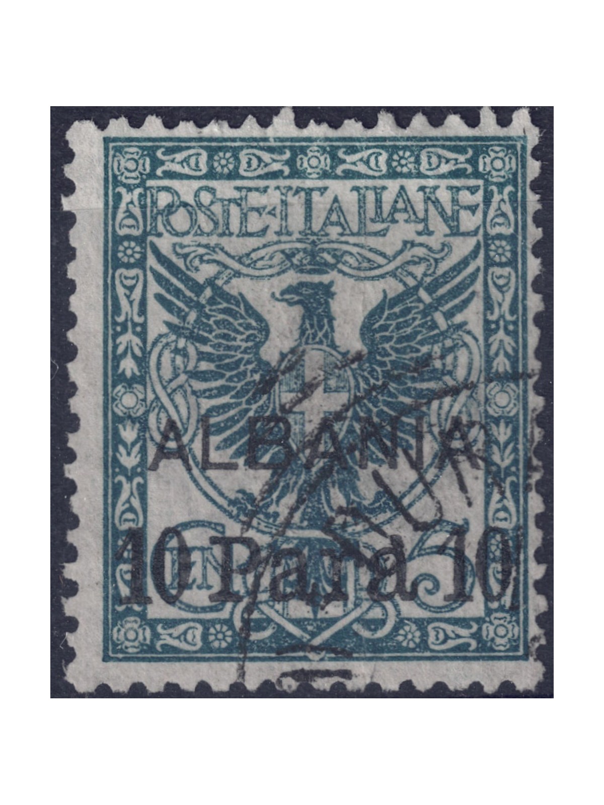 LEVANTE (ALBANIA) 1902 Ordinary series 10p on 5c green (with ALBANIA) us
