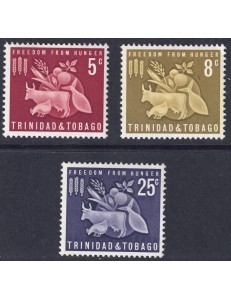 TRINIDAD & TOBAGO 1963 Campaign against hunger 3v MNH**