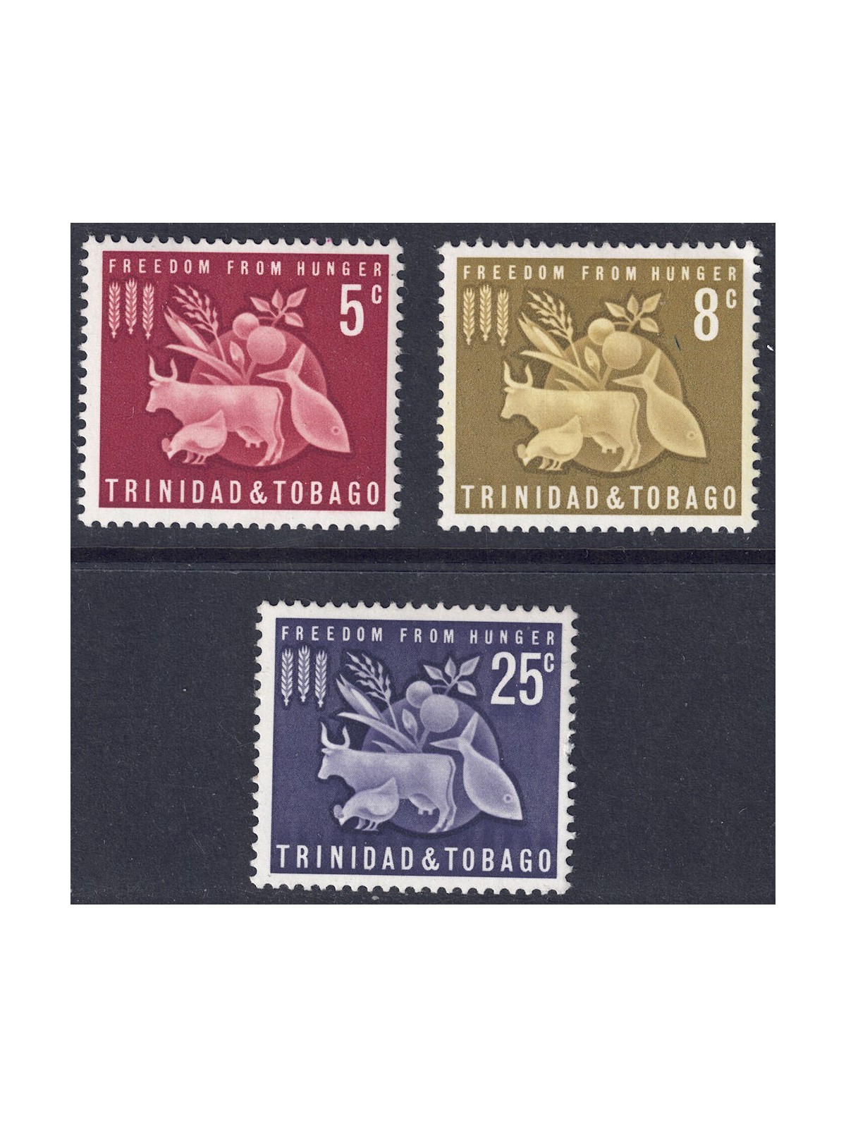 TRINIDAD & TOBAGO 1963 Campagna contro la fame 3v MNH**