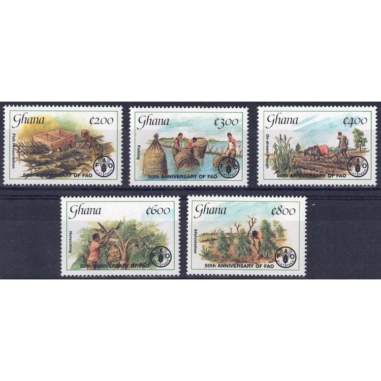 GHANA 1995 FAO Anniversary 5v MNH**