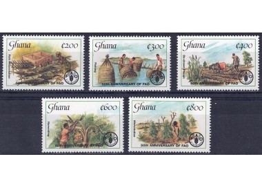GHANA 1995 Anniversario FAO 5v MNH**
