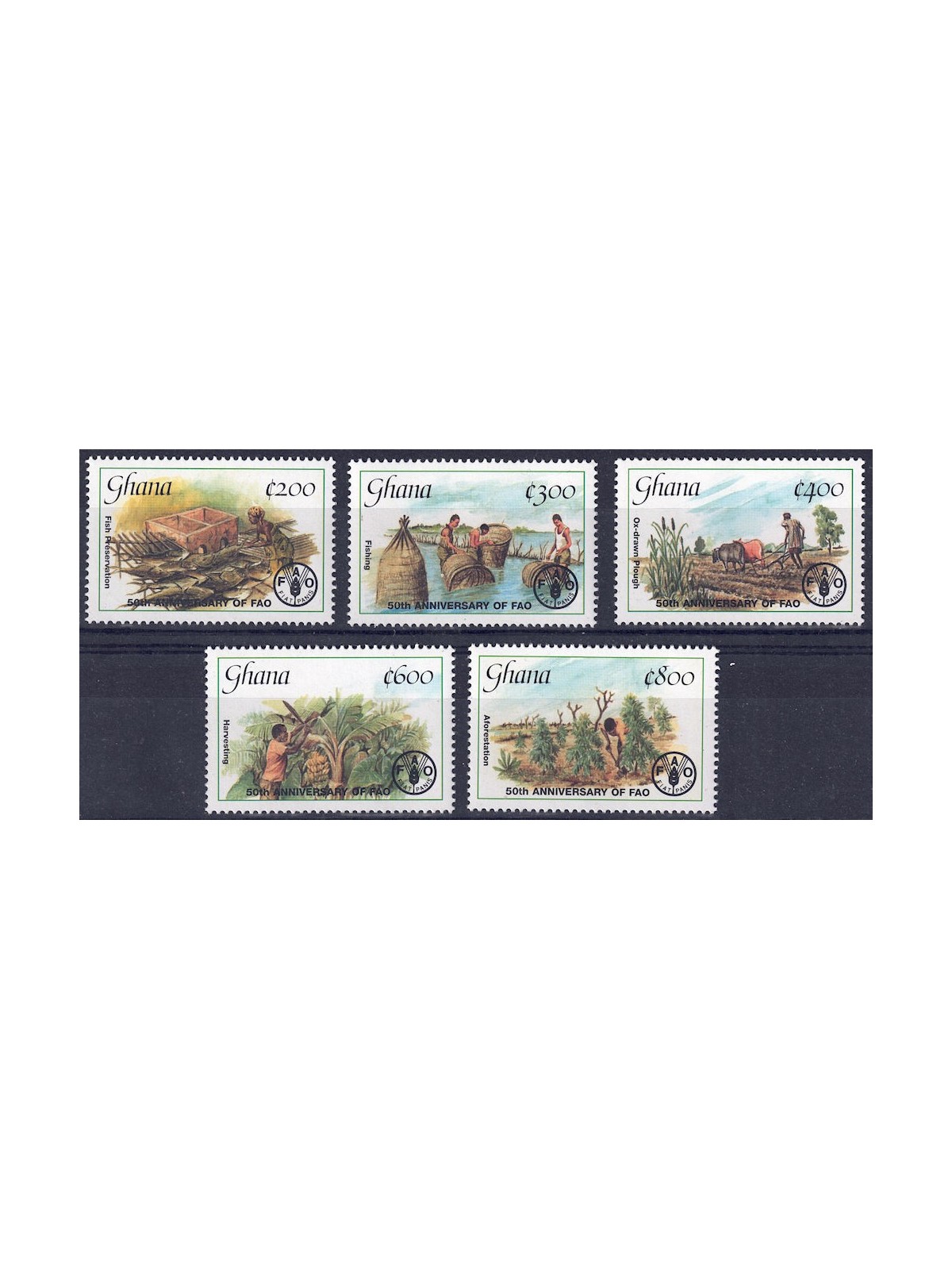 GHANA 1995 FAO Anniversary 5v MNH**