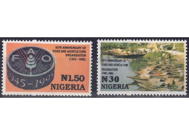 NIGERIA 1995 Anniversario FAO 2v MNH**