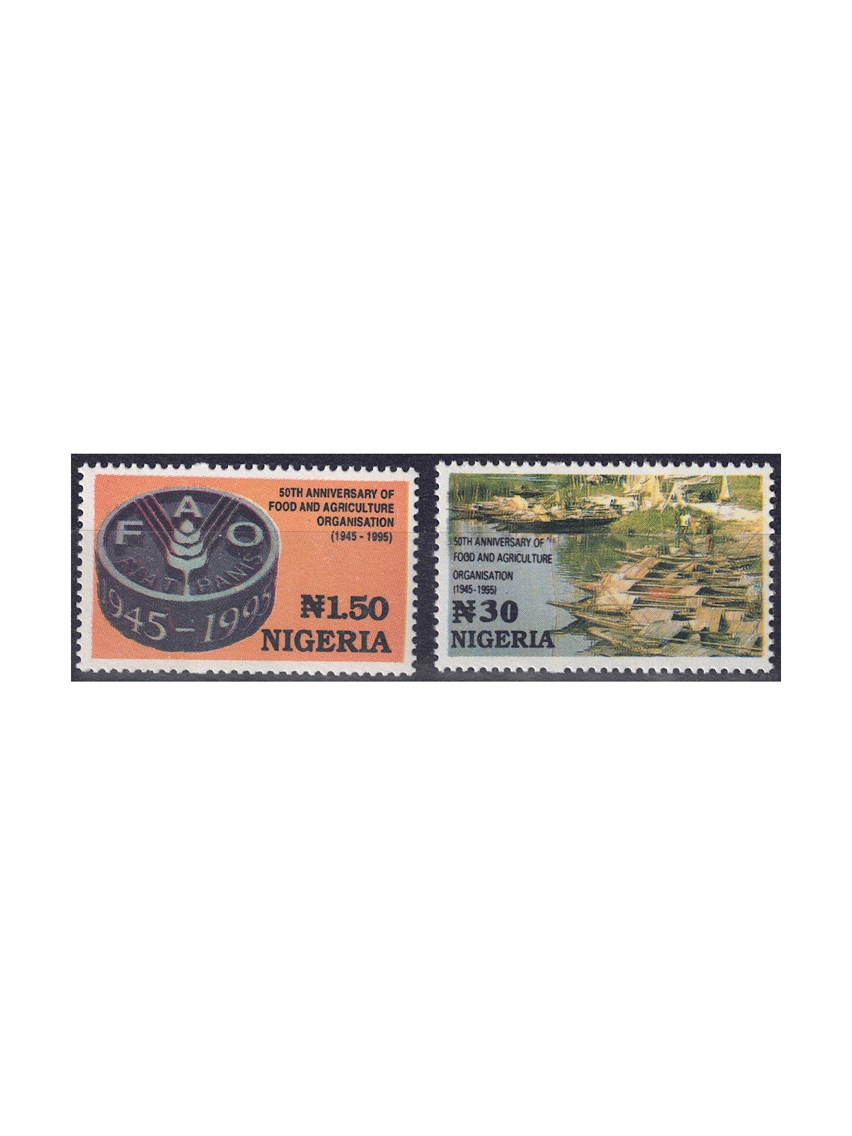 NIGERIA 1995 Anniversario FAO 2v MNH**
